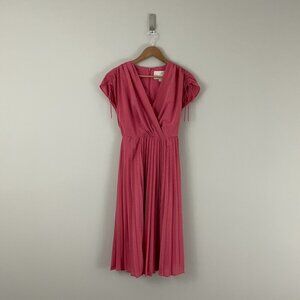 Gal Meets Glam Angelica Pink Pleated Fit & Flare Dress Size 0
